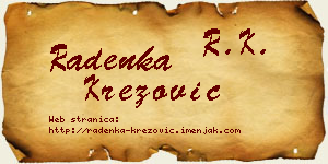 Radenka Krezović vizit kartica
